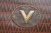 Authentic MARIO VALENTINO V Logo Clutch Hand Bag Purse PVC Leather Brown K7369