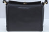 Authentic GUCCI Vintage Hand Bag Purse Leather Navy Blue K7380