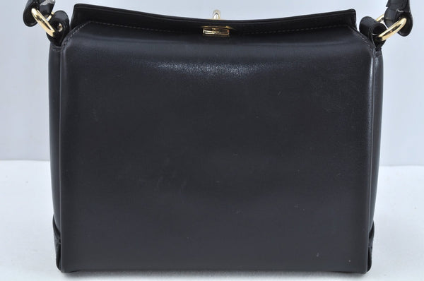 Authentic GUCCI Vintage Hand Bag Purse Leather Navy Blue K7380