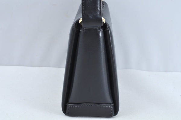 Authentic GUCCI Vintage Hand Bag Purse Leather Navy Blue K7380