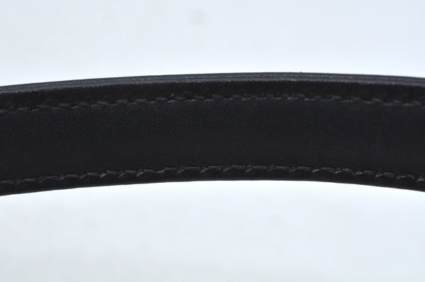 Authentic GUCCI Vintage Hand Bag Purse Leather Navy Blue K7380