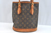 Authentic Louis Vuitton Monogram Bucket PM Shoulder Tote Bag M42238 Junk K7385
