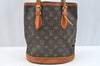 Authentic Louis Vuitton Monogram Bucket PM Shoulder Tote Bag M42238 Junk K7385