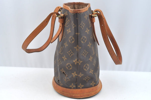 Authentic Louis Vuitton Monogram Bucket PM Shoulder Tote Bag M42238 Junk K7385