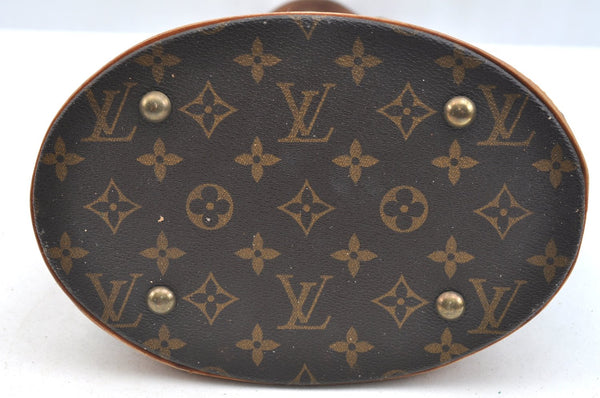 Authentic Louis Vuitton Monogram Bucket PM Shoulder Tote Bag M42238 Junk K7385