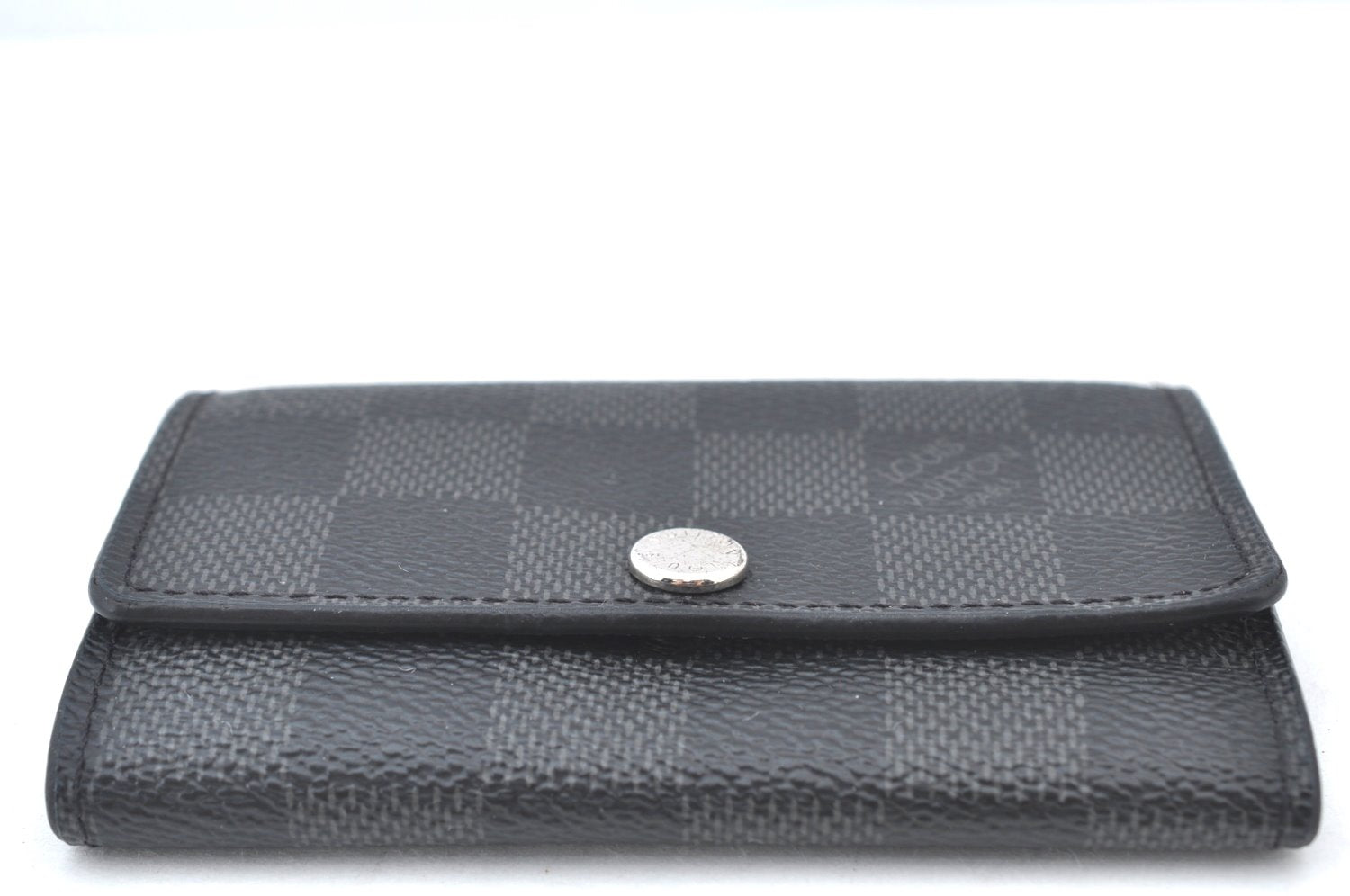 Authentic Louis Vuitton Damier Graphite Multicles 6 Key Case M62662 LV K7394