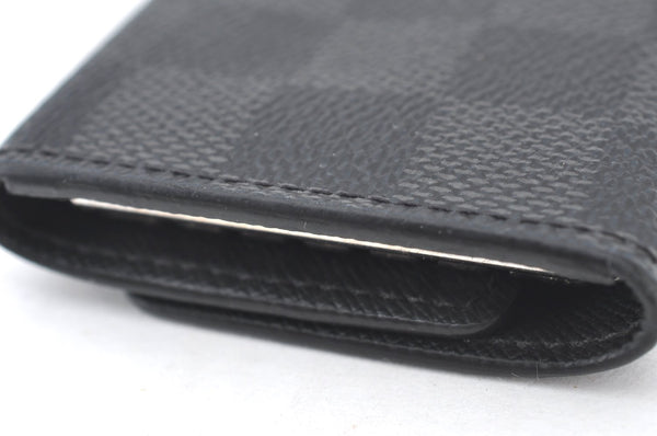 Authentic Louis Vuitton Damier Graphite Multicles 6 Key Case M62662 LV K7394