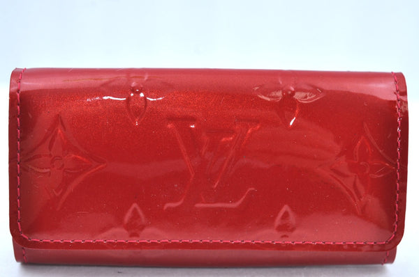 Authentic Louis Vuitton Vernis Multicles 4 Four Hooks Key Case M91976 Red K7395