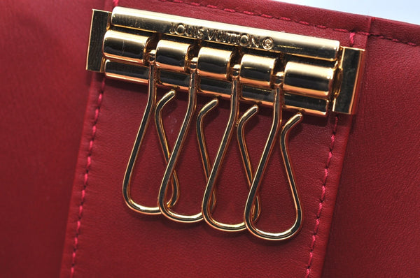 Authentic Louis Vuitton Vernis Multicles 4 Four Hooks Key Case M91976 Red K7395