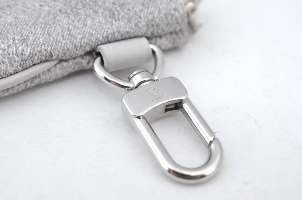 Authentic Louis Vuitton Damier Salt Trio Messenger Pouch Purse Gray LV K7396