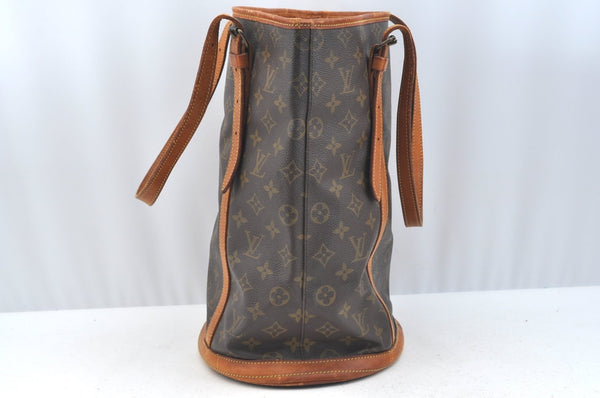Authentic Louis Vuitton Monogram Bucket GM Shoulder Tote Bag Old Model LV K7409