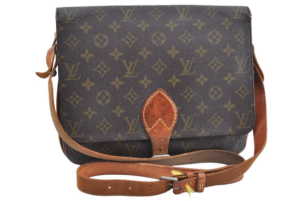 Authentic Louis Vuitton Monogram Cartouchiere GM Shoulder Bag Old Model K7434