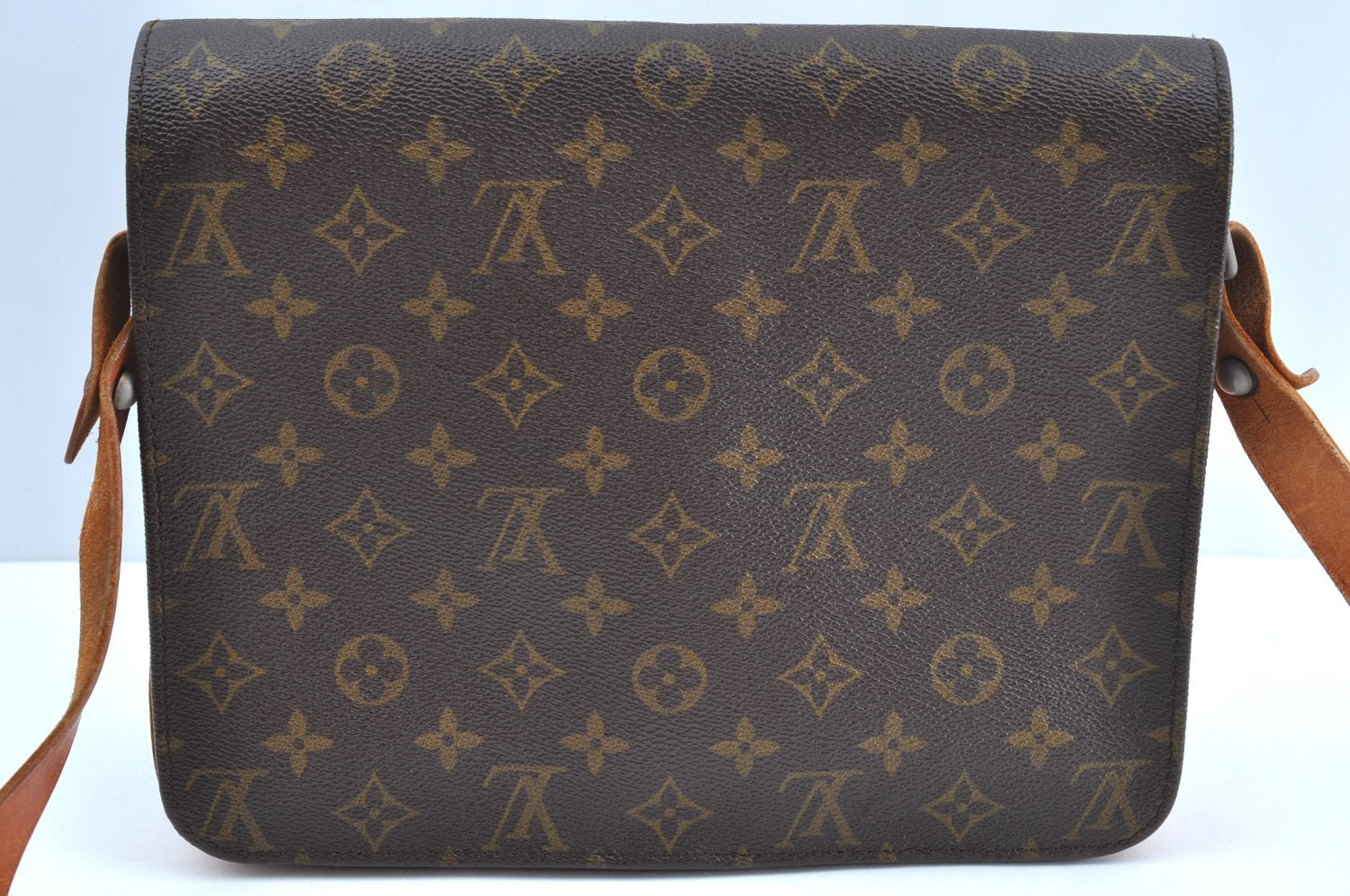 Authentic Louis Vuitton Monogram Cartouchiere GM Shoulder Bag Old Model K7434