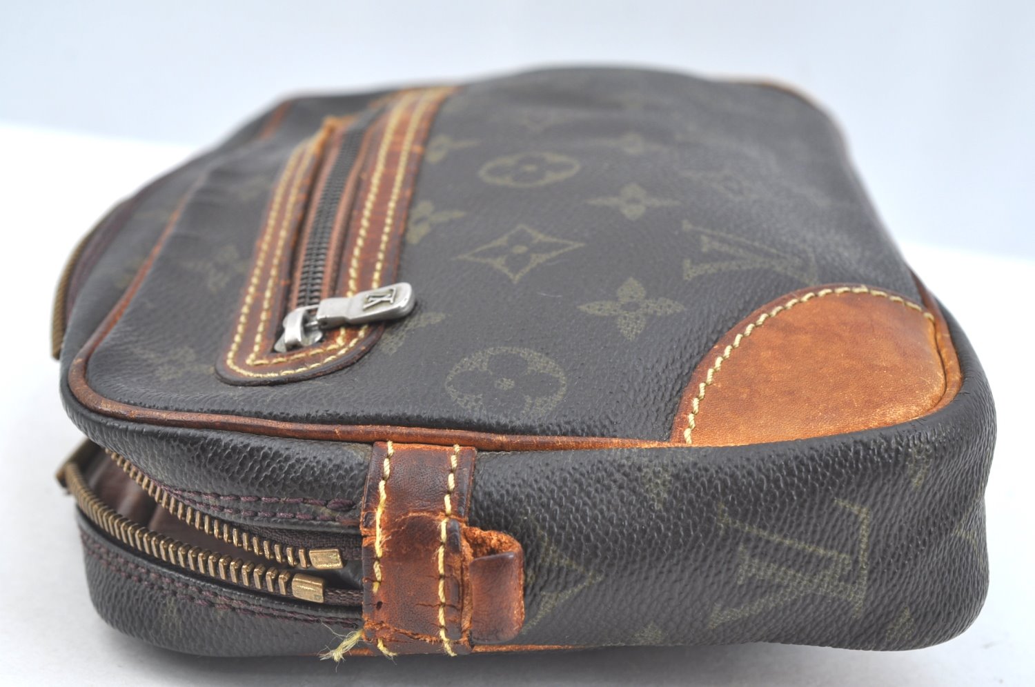 Authentic Louis Vuitton Monogram Marly Dragonne Clutch Bag Old Model Junk K7437