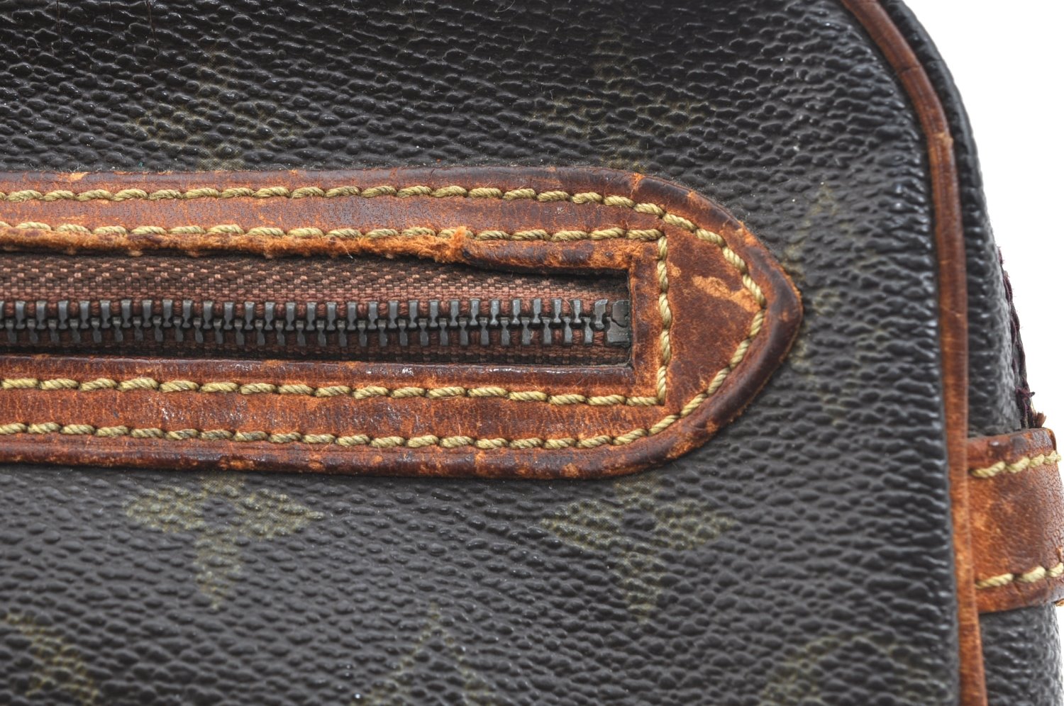 Authentic Louis Vuitton Monogram Marly Dragonne Clutch Bag Old Model Junk K7437