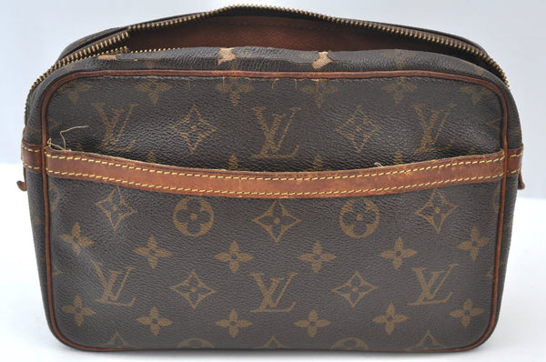 Authentic Louis Vuitton Monogram Compiegne 23 Clutch Hand Bag M51847 Junk K7438