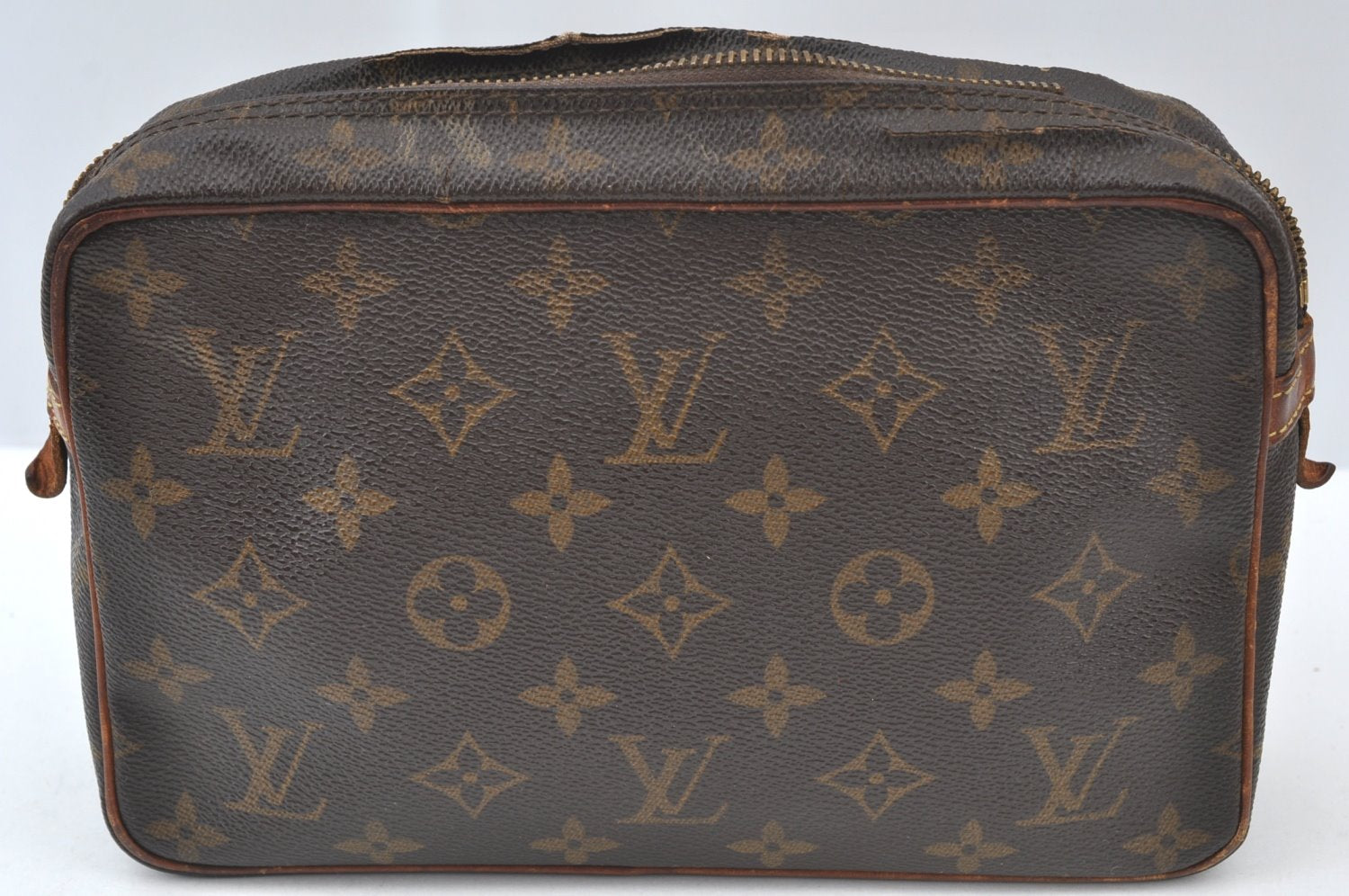 Authentic Louis Vuitton Monogram Compiegne 23 Clutch Hand Bag M51847 Junk K7438