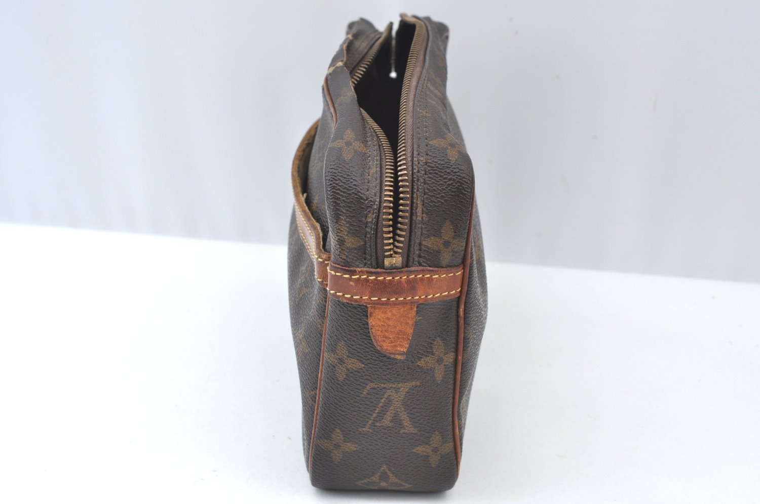 Authentic Louis Vuitton Monogram Compiegne 23 Clutch Hand Bag M51847 Junk K7438