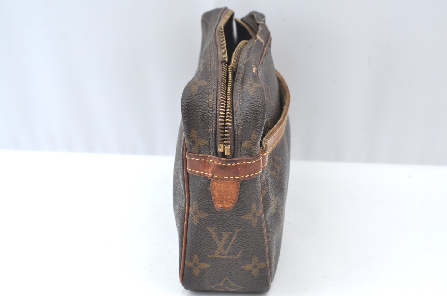 Authentic Louis Vuitton Monogram Compiegne 23 Clutch Hand Bag M51847 Junk K7438