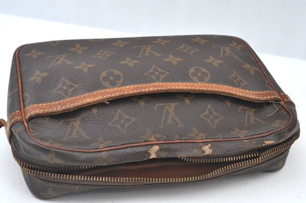 Authentic Louis Vuitton Monogram Compiegne 23 Clutch Hand Bag M51847 Junk K7438
