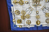 Authentic HERMES Carre 90 Scarf "Cuivreries" Silk Blue K7445