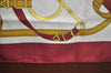 Authentic HERMES Carre 90 Scarf "Eperon d' or" Silk Bordeaux Red K7450