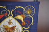Authentic HERMES Carre 90 Scarf "SPRINGS" Silk Navy K7451