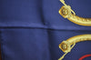 Authentic HERMES Carre 90 Scarf "SPRINGS" Silk Navy K7451