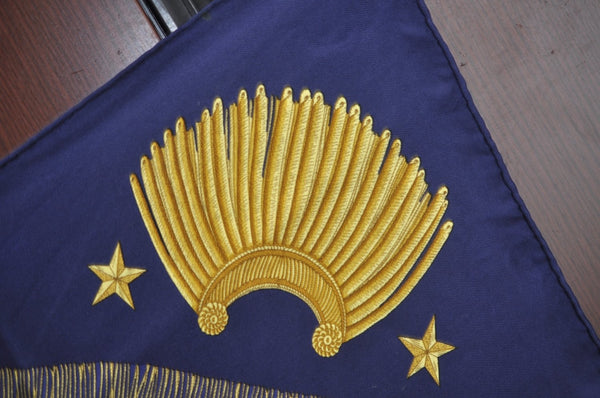 Authentic HERMES Carre 90 Scarf "Poste et Cavalerie" Silk Navy K7452