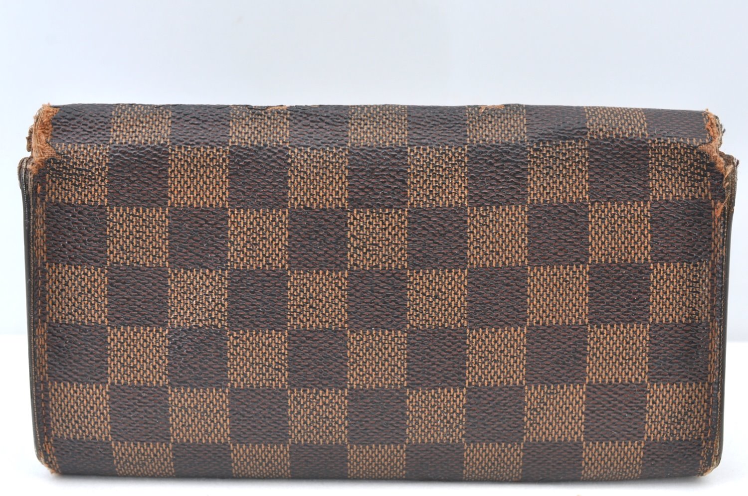 Auth Louis Vuitton Damier Pochette Porte Monnaie Credit Wallet 2Set Junk K7482