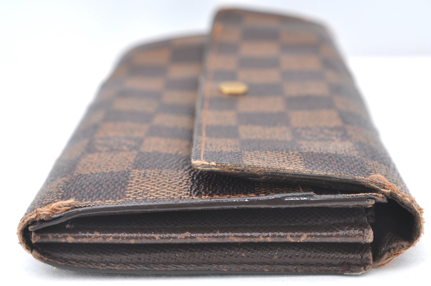 Auth Louis Vuitton Damier Pochette Porte Monnaie Credit Wallet 2Set Junk K7482