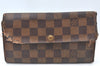 Auth Louis Vuitton Damier Pochette Porte Monnaie Credit Wallet 2Set Junk K7482