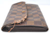 Auth Louis Vuitton Damier Pochette Porte Monnaie Credit Wallet 2Set Junk K7482