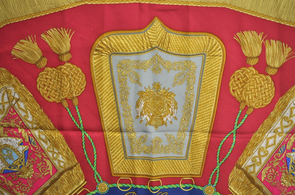 Authentic HERMES Carre 90 Scarf "Poste et Cavalerie" Silk Blue K7499