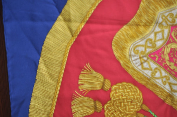 Authentic HERMES Carre 90 Scarf "Poste et Cavalerie" Silk Blue K7499