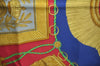 Authentic HERMES Carre 90 Scarf "Poste et Cavalerie" Silk Blue K7499