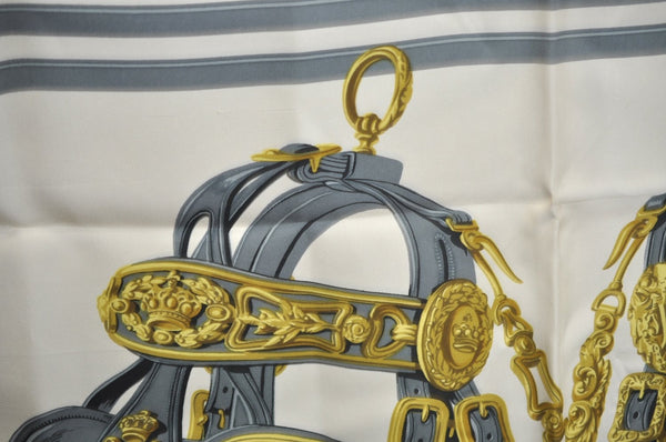 Authentic HERMES Carre 90 Scarf "BRIDES de GALA par" Silk Pink K7500