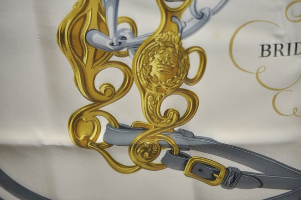 Authentic HERMES Carre 90 Scarf "BRIDES de GALA par" Silk Pink K7500