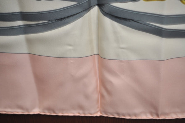 Authentic HERMES Carre 90 Scarf "BRIDES de GALA par" Silk Pink K7500