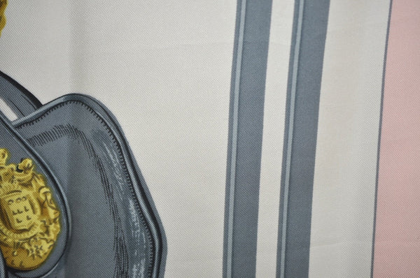 Authentic HERMES Carre 90 Scarf "BRIDES de GALA par" Silk Pink K7500