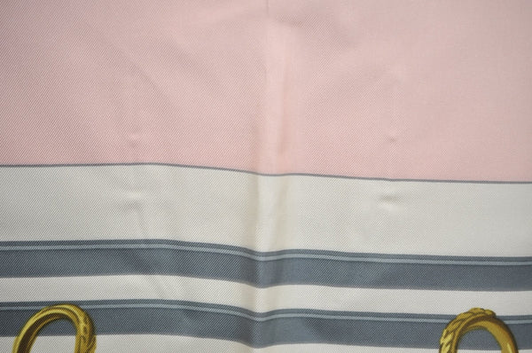 Authentic HERMES Carre 90 Scarf "BRIDES de GALA par" Silk Pink K7500