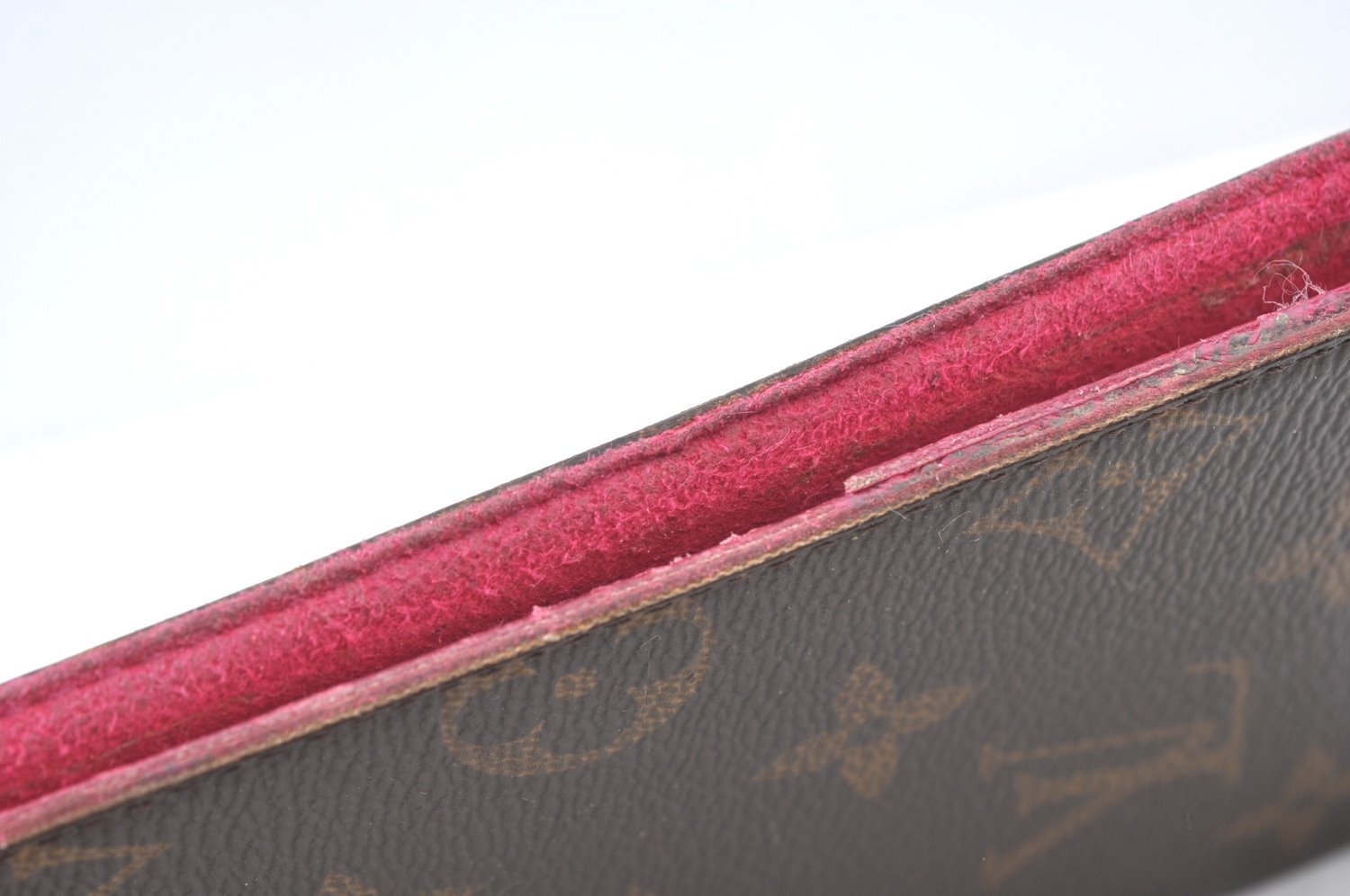 Authentic Louis Vuitton Monogram Folio Iphone 7+ Case Pink M63401 LV Junk K7513