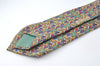 Auth HERMES Vintage Tie Necktie Horse Racing Pattern 7661TA Silk Green K7516