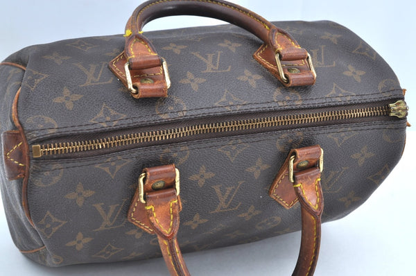 Authentic Louis Vuitton Monogram Speedy 25 Boston Hand Bag M41528 LV Junk K7522