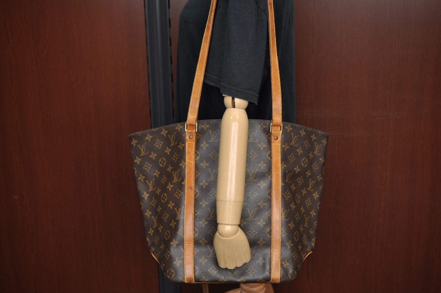 Authentic Louis Vuitton Monogram Sac Shopping PM Tote Bag M51108 LV Junk K7525