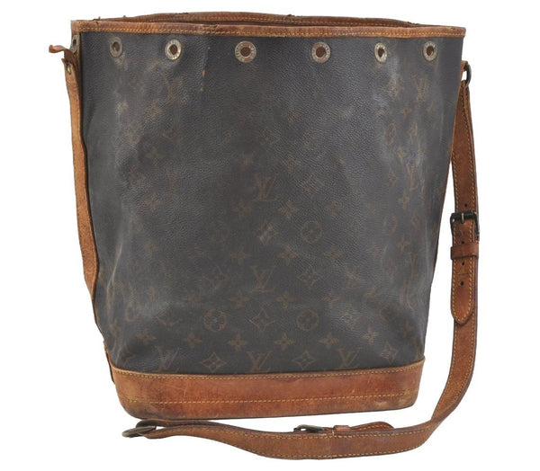 Authentic Louis Vuitton Monogram Noe Shoulder Drawstring Bag M42224 Junk K7528