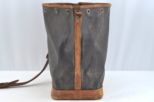 Authentic Louis Vuitton Monogram Noe Shoulder Drawstring Bag M42224 Junk K7528