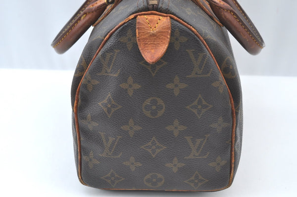 Authentic Louis Vuitton Monogram Speedy 25 Boston Hand Bag M41528 LV Junk K7535