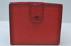 Authentic CHANEL Caviar Skin CC Logo Bifold Wallet Purse Red K7544