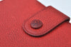 Authentic CHANEL Caviar Skin CC Logo Bifold Wallet Purse Red K7544